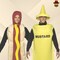 Hot Dog and Mustard Couples Costume Set Halloween Food Tunics Funny Group Party Outfit